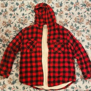 Boston Trader’s Red Fleece Button-Up Jacket